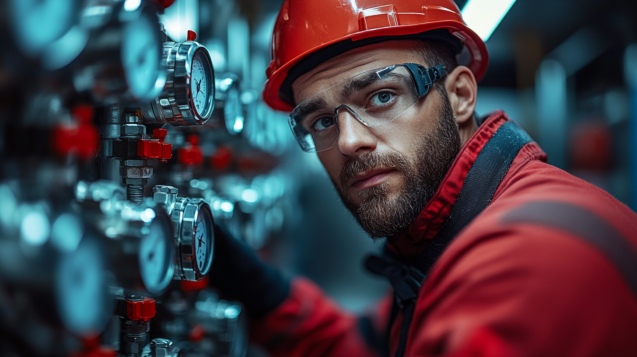 A_man_checking_or_adjusting_gas_equipment_reali